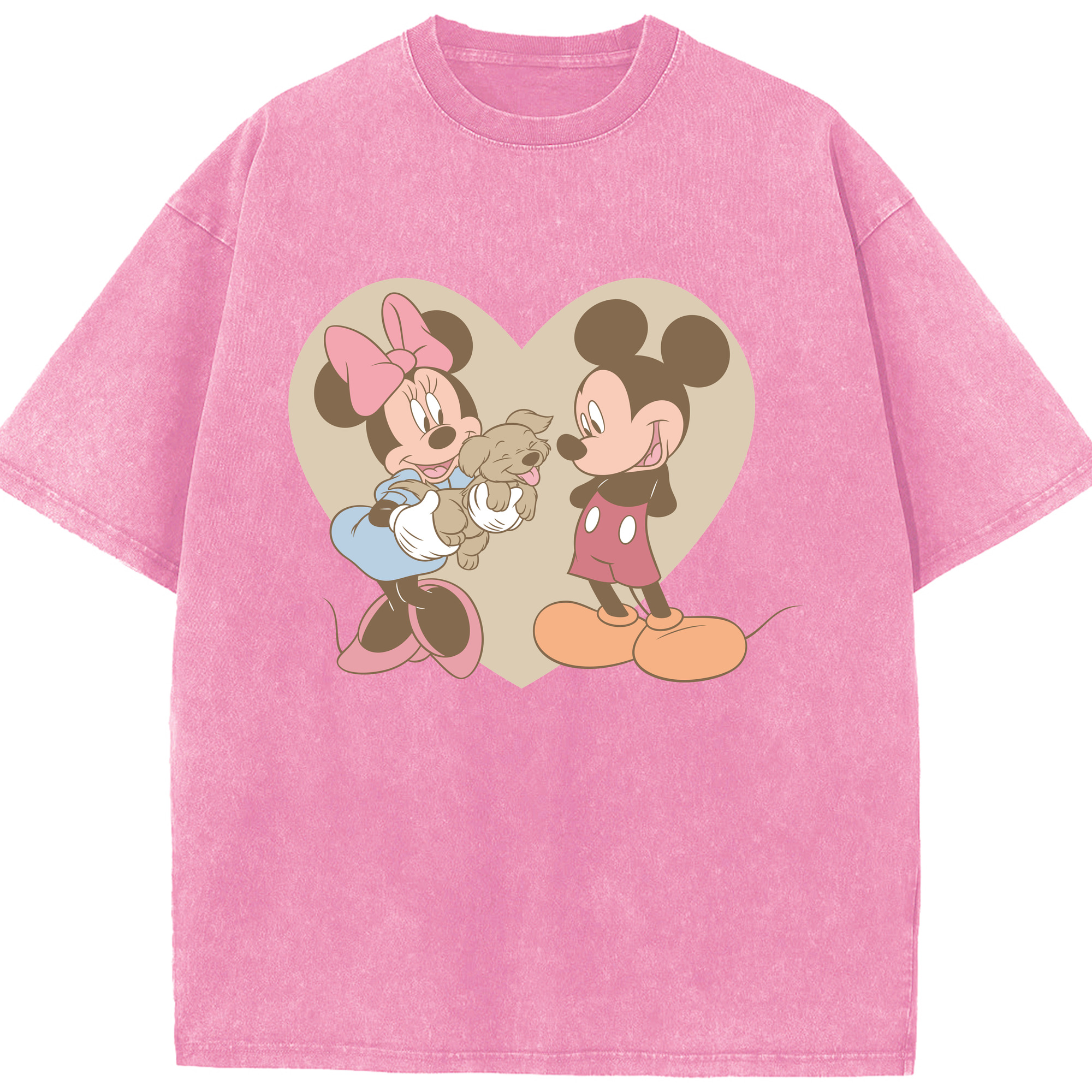 （画像用） ミッキーマウス Mickey Mouse 綿100% ヴィンテージ風 半袖Tシャツ（フロントプリント）